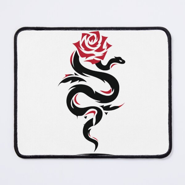 Item preview, Coiled Beauty – Snake and Rose Tattoo Vector Art designed and sold by Alphakenon.