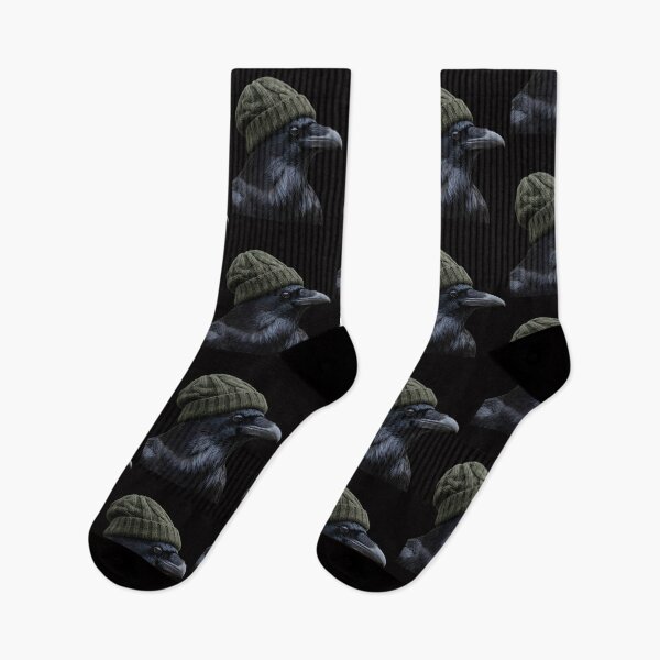 Item preview, Hipster Raven Wearing Beanie Nature Lover Woodland Animal designed and sold by w66aboo.