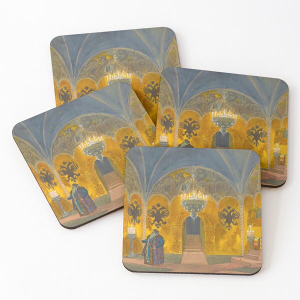 Item preview, The amber room, Tsar's Chamber Stage Design for the Opera Tsarskaya nevesta - The Tsar's Bride interior painting by Boris Mikhailovich Kustodiev designed and sold by Jéanpaul  Ferro.