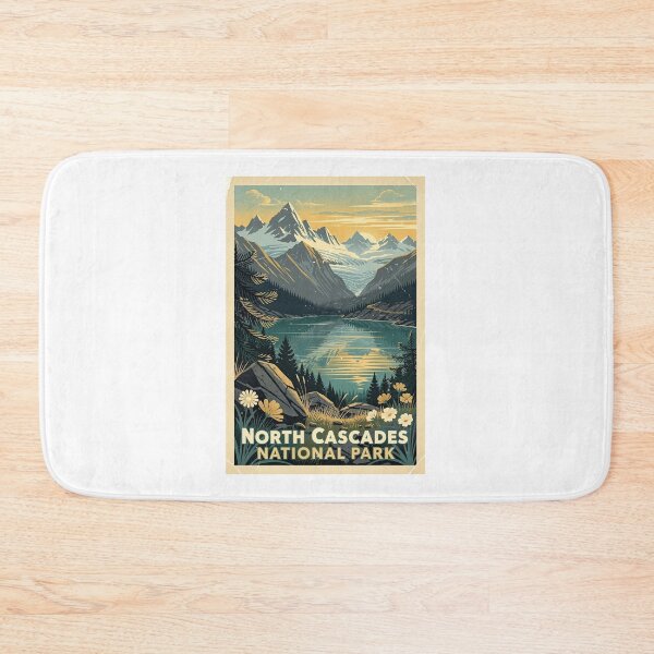 Aperçu de l'œuvre Parc national des North Cascades - Art de voyage vintage créée et vendue par Teelogic.