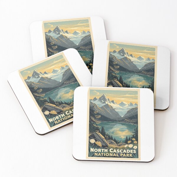 Item preview, North Cascades National Park Vintage Travel Art designed and sold by Teelogic.