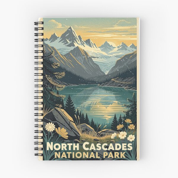Artikelvorschau, Vintage-Reisekunst aus dem North Cascades Nationalpark entworfen und verkauft von Teelogic.