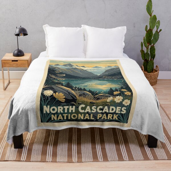 Item preview, North Cascades National Park Vintage Travel Art designed and sold by Teelogic.