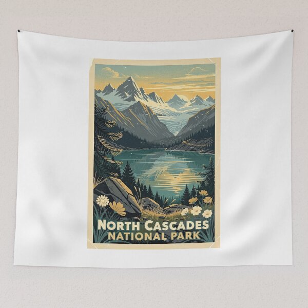 Item preview, North Cascades National Park Vintage Travel Art designed and sold by Teelogic.