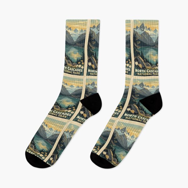 Item preview, North Cascades National Park Vintage Travel Art designed and sold by Teelogic.