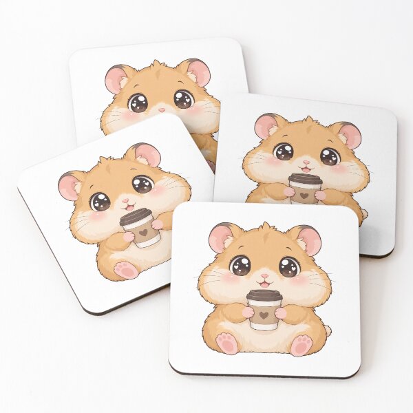 Item preview, Cute Kawaii Hamster With Coffee designed and sold by Eternalski.