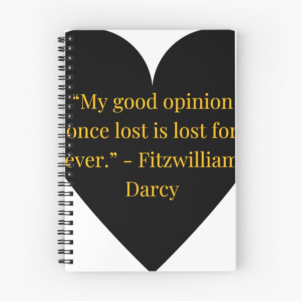 Item preview, Fitzwilliam Darcy Quote – Pride and Prejudice Gold Text Black Heart designed and sold by TheIconSmith.