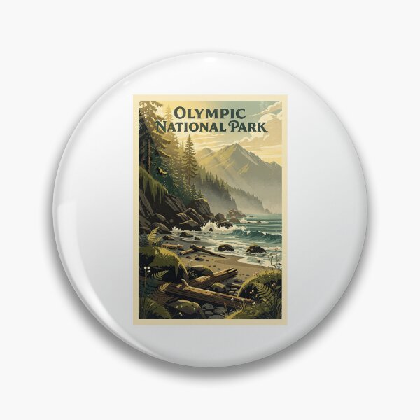 Item preview, Olympic National Park Vintage Travel Art designed and sold by Teelogic.