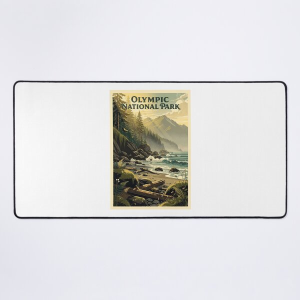 Item preview, Olympic National Park Vintage Travel Art designed and sold by Teelogic.