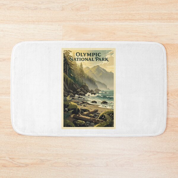 Item preview, Olympic National Park Vintage Travel Art designed and sold by Teelogic.
