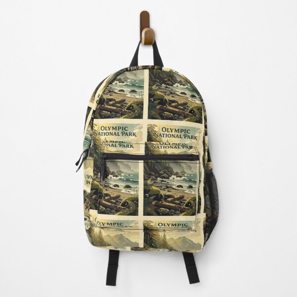 Item preview, Olympic National Park Vintage Travel Art designed and sold by Teelogic.