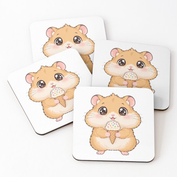 Item preview, Cute Kawaii Hamster With Ice Cream designed and sold by Eternalski.