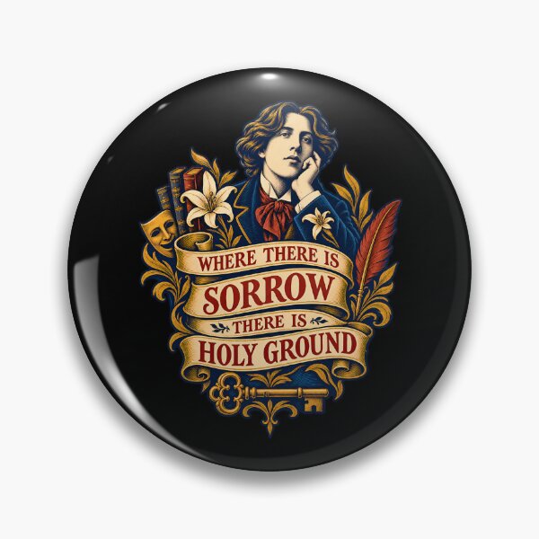 Item preview, Oscar Wilde: Sorrow and Holy Ground Gilded Emblem designed and sold by Fenay Designs.