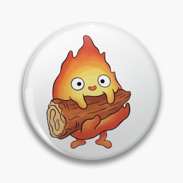 Item preview, Cute Magical Fire Creature Sitting on a Wooden Log – Kawaii Fantasy Illustration designed and sold by Ikochane.