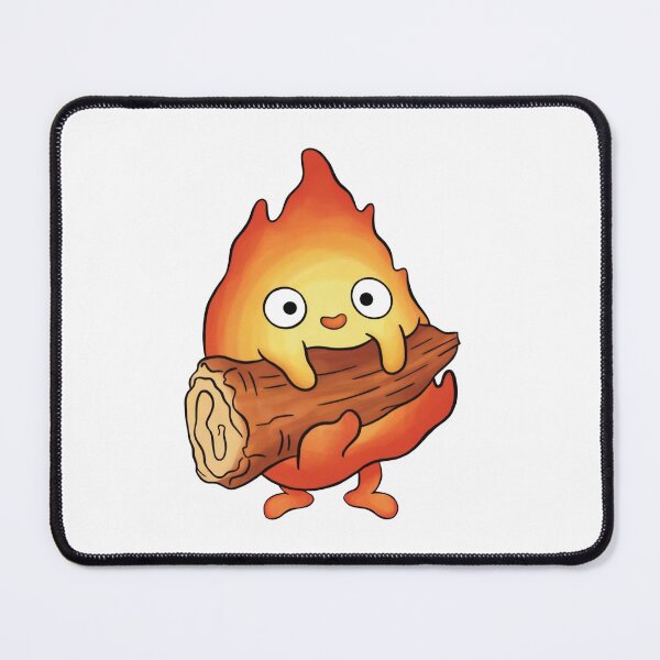 Item preview, Cute Magical Fire Creature Sitting on a Wooden Log – Kawaii Fantasy Illustration designed and sold by Ikochane.