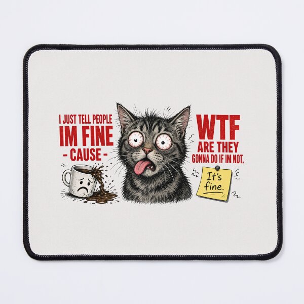 Item preview, Im Fine WTF Stressed Cat designed and sold by TshirtsOnline-.