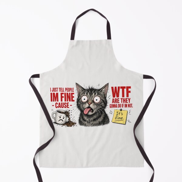 Item preview, Im Fine WTF Stressed Cat designed and sold by TshirtsOnline-.