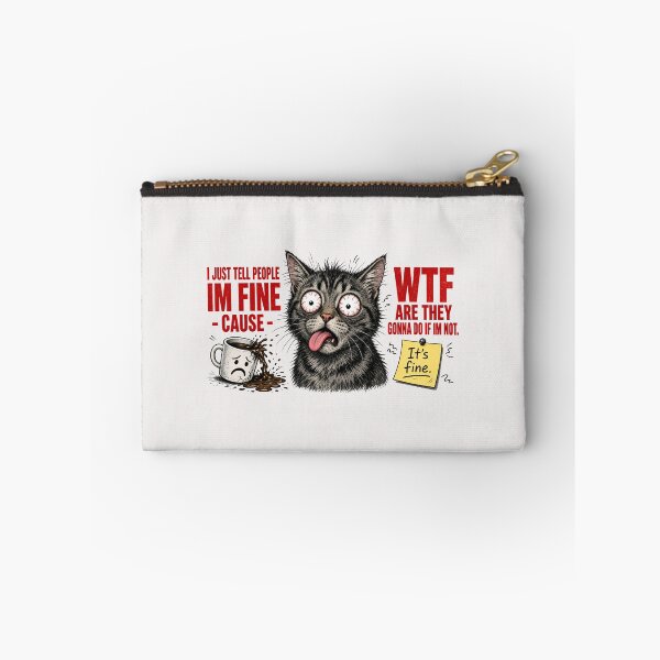 Item preview, Im Fine WTF Stressed Cat designed and sold by TshirtsOnline-.