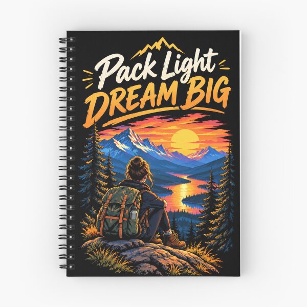 Item preview, Hiking Backpacking Mountain Adventure Pack Light Dream Big designed and sold by DeliqBrands.