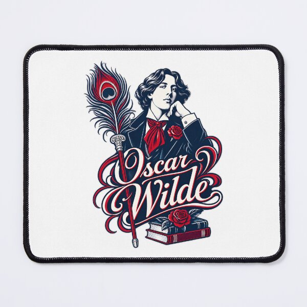 Item preview, Oscar Wilde Portrait with Peacock Feather and Roses designed and sold by Fenay Designs.