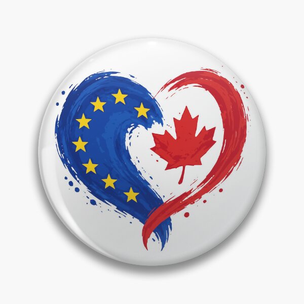 Item preview, European Union Canada Heart - Maple Leaf Heart - EU Canadian Flag Inspired Design designed and sold by RR-Arts.