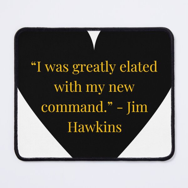 Item preview, Jim Hawkins Quote – Treasure Island Gold Text Black Heart designed and sold by TheIconSmith.