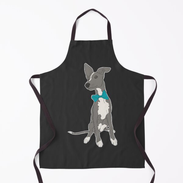 Item preview, Adorable Grey Italian Greyhound Wearing a Bright Teal Bow Illustration designed and sold by IseeRobots.