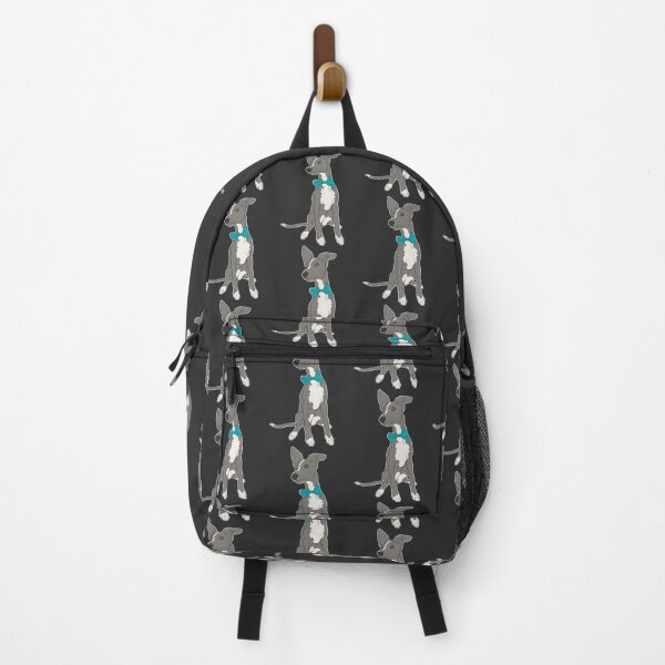 Item preview, Adorable Grey Italian Greyhound Wearing a Bright Teal Bow Illustration designed and sold by IseeRobots.