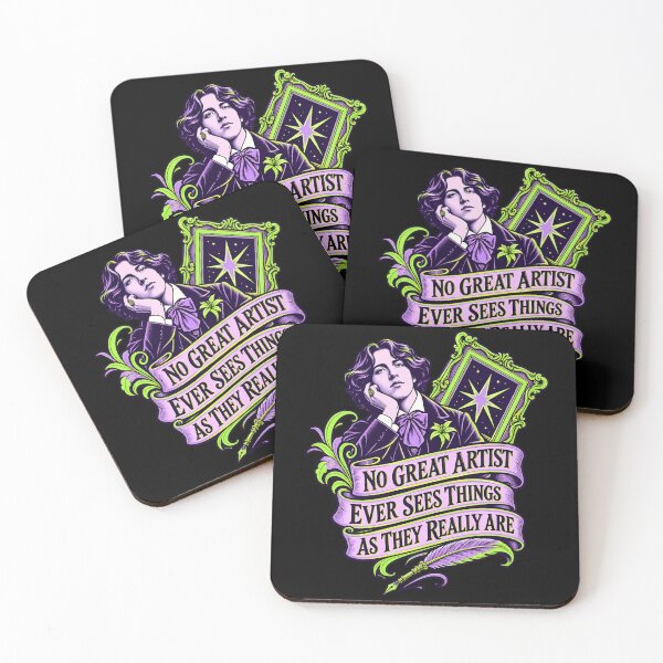 Item preview, Oscar Wilde No Great Artist Neon Quote designed and sold by Fenay Designs.