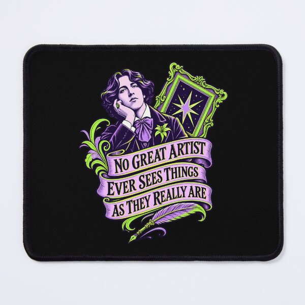 Item preview, Oscar Wilde No Great Artist Neon Quote designed and sold by Fenay Designs.