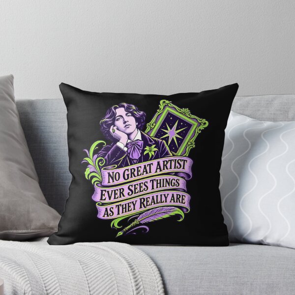 Item preview, Oscar Wilde No Great Artist Neon Quote designed and sold by Fenay Designs.