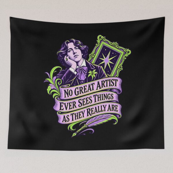 Item preview, Oscar Wilde No Great Artist Neon Quote designed and sold by Fenay Designs.