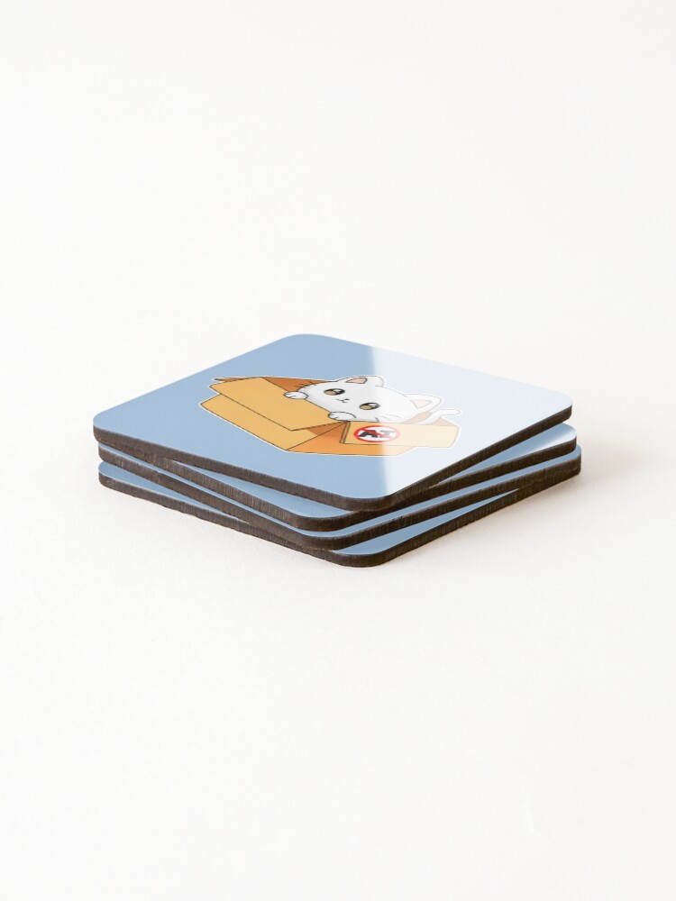 Thumbnail 4 of 5, Coasters (Set of 4), Cat In A Box designed and sold by Chibi-Stickerz.