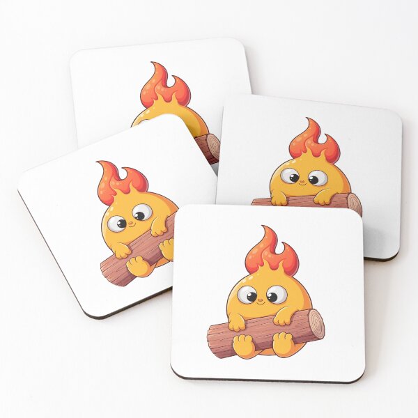 Item preview, Adorable Kawaii Flame Spirit – Cozy Magical Fantasy Character Illustration designed and sold by Ikochane.
