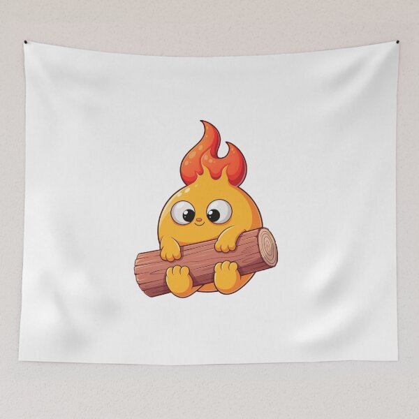Item preview, Adorable Kawaii Flame Spirit – Cozy Magical Fantasy Character Illustration designed and sold by Ikochane.