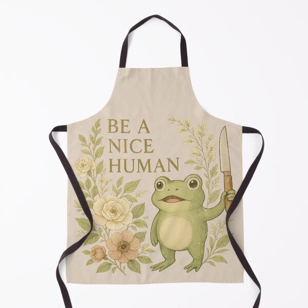 Item preview, Be A Nice Human Frog with a Knife | Protect Nature | Botanical designed and sold by RR-Arts.