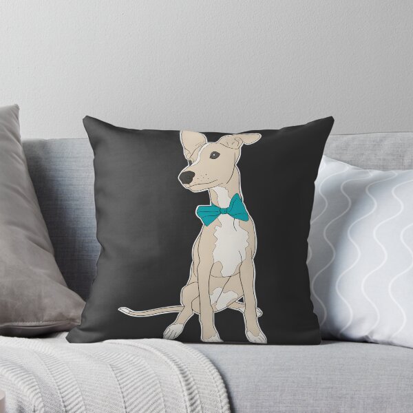 Item preview, Adorable Italian Greyhound Fawn with Bright Teal Bow Illustration designed and sold by IseeRobots.