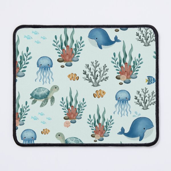 Item preview, Whimsical Ocean Friends Seamless Pattern designed and sold by SheHood.