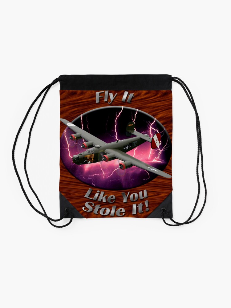 Alternate view of B-24 Liberator Fly It Like You Stole It Drawstring Bag