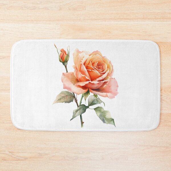 Item preview, Peach Rose Watercolor Illustration designed and sold by Nela-&-Lena.