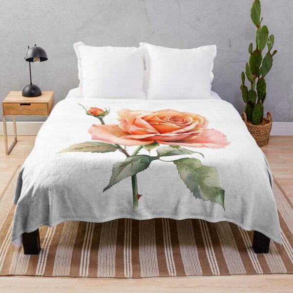 Item preview, Peach Rose Watercolor Illustration designed and sold by Nela-&-Lena.