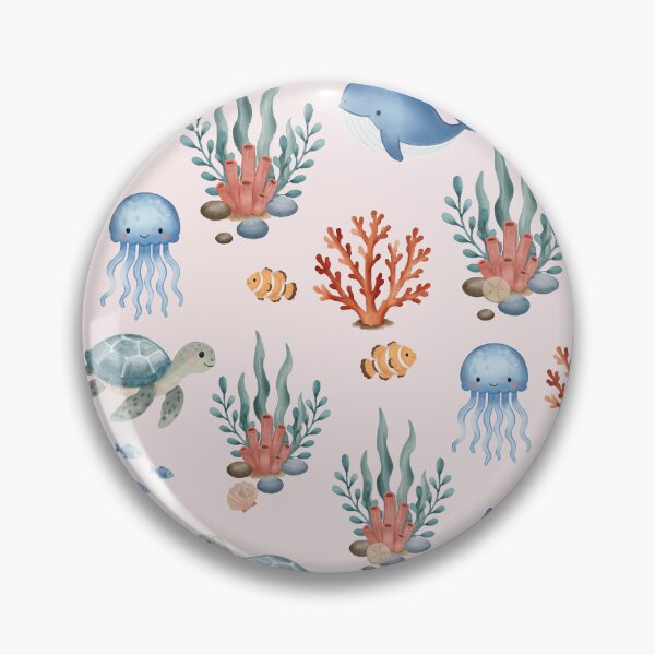 Item preview, Whimsical Ocean Friends Seamless Pattern designed and sold by SheHood.