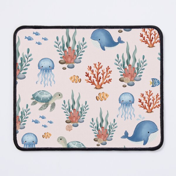 Item preview, Whimsical Ocean Friends Seamless Pattern designed and sold by SheHood.