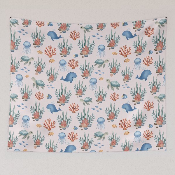 Item preview, Whimsical Ocean Friends Seamless Pattern designed and sold by SheHood.