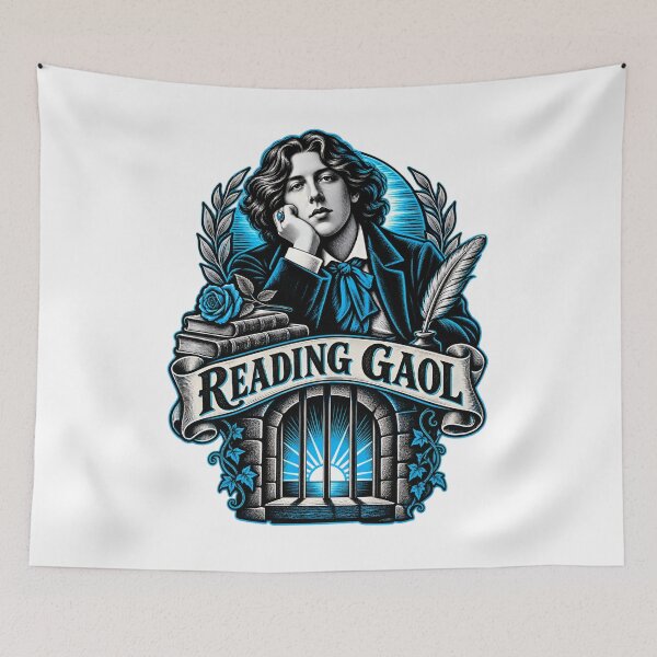Item preview, Oscar Wilde Reading Gaol Blue Literary Crest designed and sold by Fenay Designs.