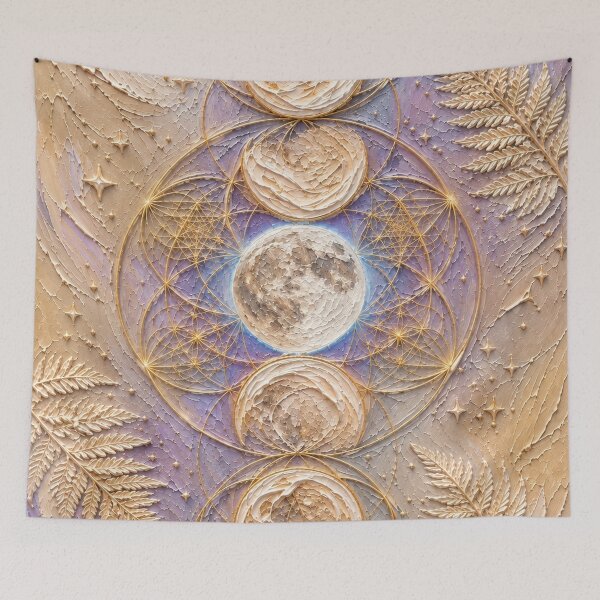 Item preview, Celestial Moon Phase Sacred Geometry, Mystical Botanical Witchy Design designed and sold by Lunar Arcana Studio.