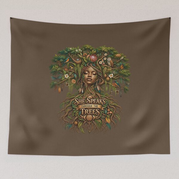 Item preview, She Speaks Through the Trees | Sacred Tree Spirit | Mother Nature Art designed and sold by 'VARI'.