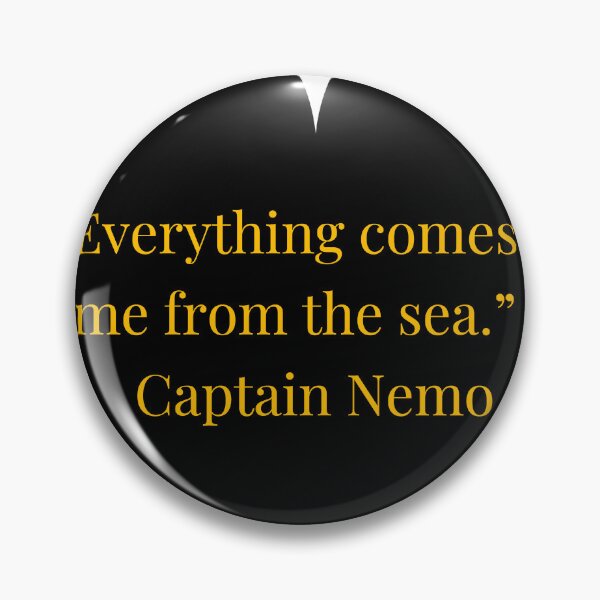 Item preview, Captain Nemo Quote – Twenty Thousand Leagues Under the Seas Gold Text Black Heart designed and sold by TheIconSmith.