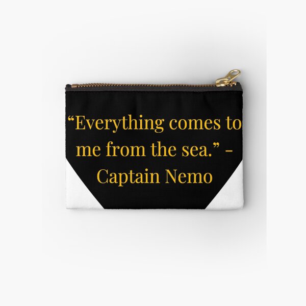 Item preview, Captain Nemo Quote – Twenty Thousand Leagues Under the Seas Gold Text Black Heart designed and sold by TheIconSmith.