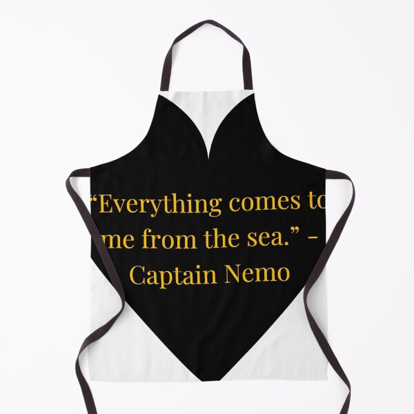 Item preview, Captain Nemo Quote – Twenty Thousand Leagues Under the Seas Gold Text Black Heart designed and sold by TheIconSmith.